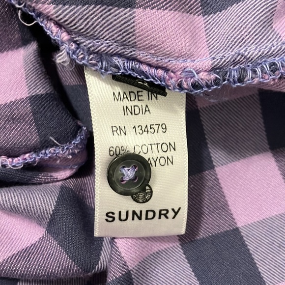 Sundry Button Down Flannel Shirt Size 1 - Picture 5 of 6